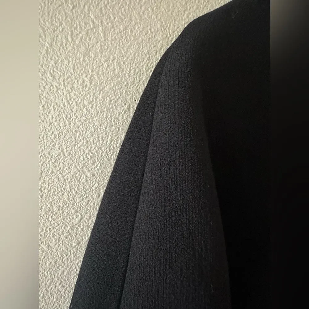 J Crew Black Double Cloth Cocoon Patch Pocket Peacoat Wool Blend Coat Size 8 - Picture 12 of 12